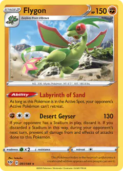 Flygon Rare card from Darkness Ablaze