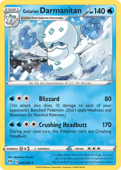 Galarian Darmanitan Rare card from Darkness Ablaze