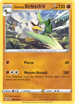 Galarian Sirfetch'd Rare card from Darkness Ablaze