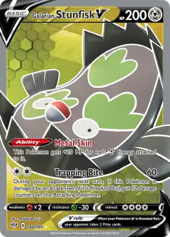 Galarian Stunfisk V Rare Ultra card from Darkness Ablaze
