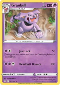 Granbull Rare card from Darkness Ablaze