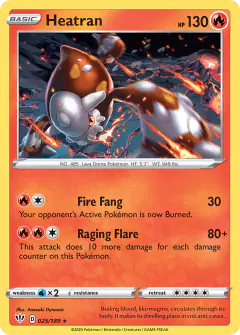 Heatran Rare Holo card from Darkness Ablaze