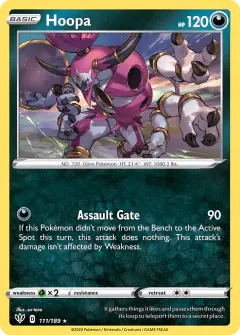 Hoopa Rare Holo card from Darkness Ablaze