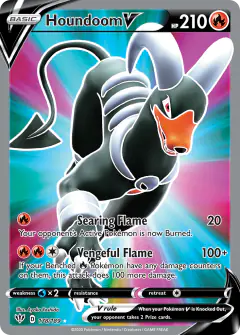 Houndoom V Rare Ultra card from Darkness Ablaze