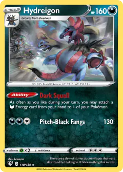 Hydreigon Rare card from Darkness Ablaze