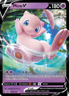 Mew V Rare Holo V card from Darkness Ablaze