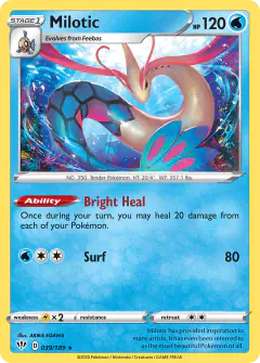Milotic Rare Holo card from Darkness Ablaze