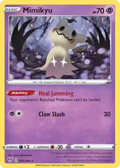 Mimikyu Rare card from Darkness Ablaze