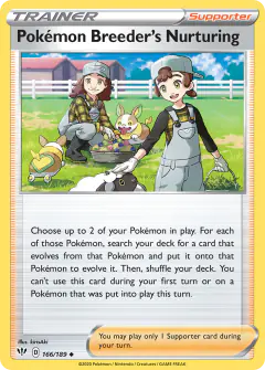 Pokémon Breeder's Nurturing Uncommon card from Darkness Ablaze