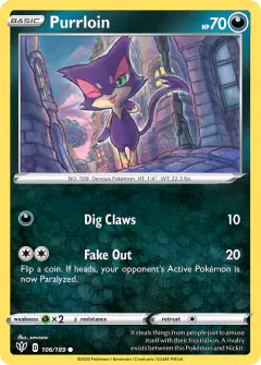 Purrloin Common card from Darkness Ablaze