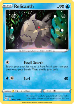Relicanth Uncommon card from Darkness Ablaze