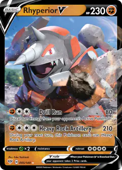 Rhyperior V Rare Holo V card from Darkness Ablaze