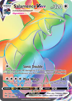 Salamence VMAX Rare Rainbow card from Darkness Ablaze