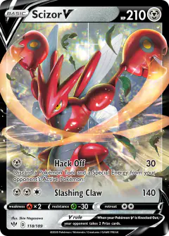 Scizor V Rare Holo V card from Darkness Ablaze