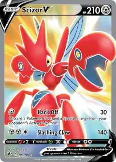 Scizor V Rare Ultra card from Darkness Ablaze
