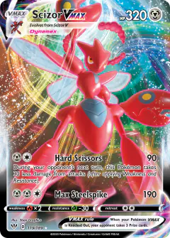 Scizor VMAX Rare Holo VMAX card from Darkness Ablaze