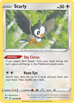 Starly Common card from Darkness Ablaze