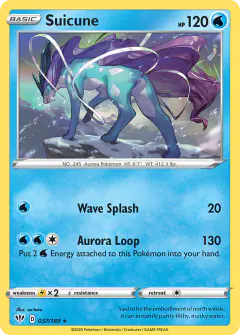 Suicune Rare Holo card from Darkness Ablaze