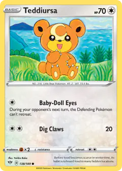 Teddiursa Common card from Darkness Ablaze
