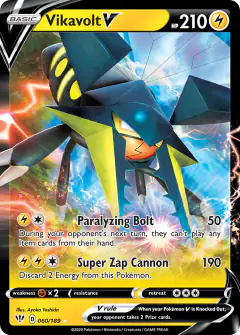 Vikavolt V Rare Holo V card from Darkness Ablaze