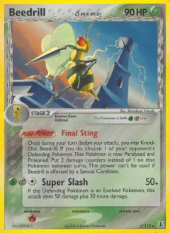 Beedrill δ Rare Holo card from Delta Species
