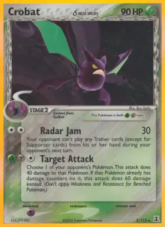 Crobat δ Rare Holo card from Delta Species