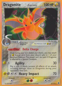 Dragonite δ Rare Holo card from Delta Species