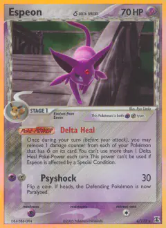 Espeon δ Rare Holo card from Delta Species