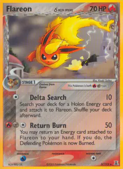 Flareon δ Rare Holo card from Delta Species