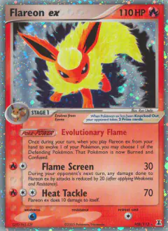 Flareon ex Rare Holo EX card from Delta Species