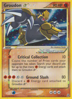 Groudon ★ Rare Holo Star card from Delta Species