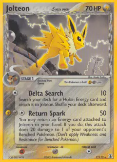 Jolteon δ Rare Holo card from Delta Species