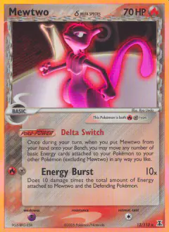 Mewtwo δ Rare Holo card from Delta Species