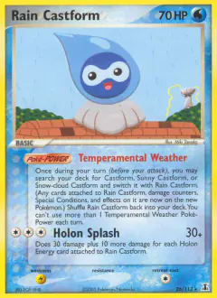 Rain Castform Rare card from Delta Species