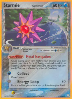 Starmie δ Rare Holo card from Delta Species