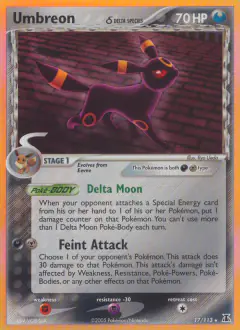 Umbreon δ Rare Holo card from Delta Species