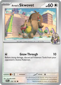Arven's Skwovet Common card from Destined Rivals