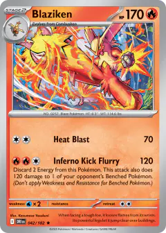 Blaziken Rare card from Destined Rivals