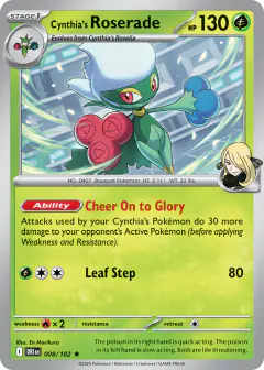 Cynthia's Roserade Rare card from Destined Rivals