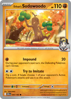 Ethan's Sudowoodo Common card from Destined Rivals