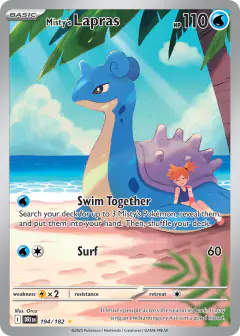 Misty's Lapras Illustration Rare card from Destined Rivals