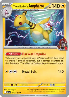Team Rocket's Ampharos Uncommon card from Destined Rivals