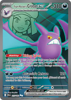 Team Rocket's Crobat ex Ultra Rare card from Destined Rivals