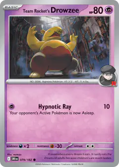Team Rocket's Drowzee Common card from Destined Rivals
