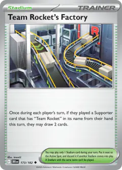 Team Rocket's Factory Uncommon card from Destined Rivals