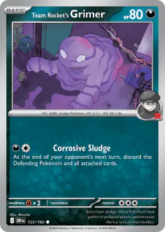 Team Rocket's Grimer Common card from Destined Rivals