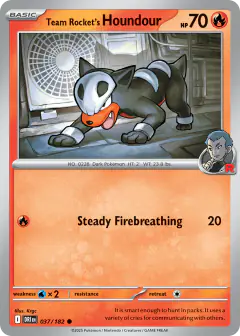 Team Rocket's Houndour Common card from Destined Rivals