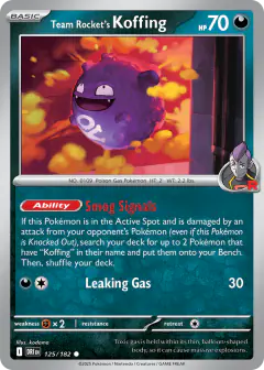 Team Rocket's Koffing Common card from Destined Rivals