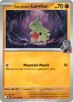Team Rocket's Larvitar Common card from Destined Rivals