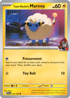Team Rocket's Mareep Common card from Destined Rivals